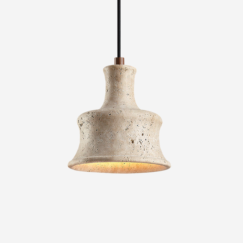 Loxis kunstnerisk pendellampe i travertin — fast tilslutning, E26-fatning, 59 tommer ledning