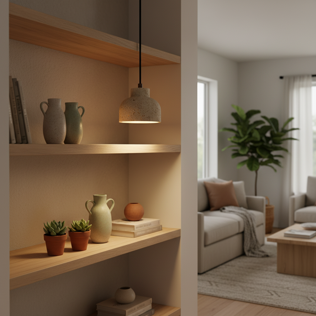 Loxis kunstnerisk pendellampe i travertin — fast tilslutning, E26-fatning, 59 tommer ledning