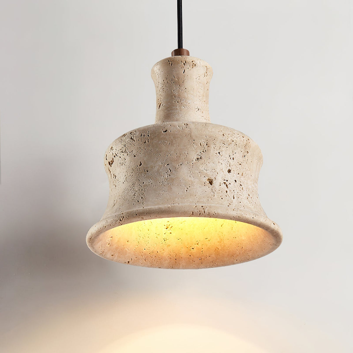 Loxis kunstnerisk pendellampe i travertin — fast tilslutning, E26-fatning, 59 tommer ledning