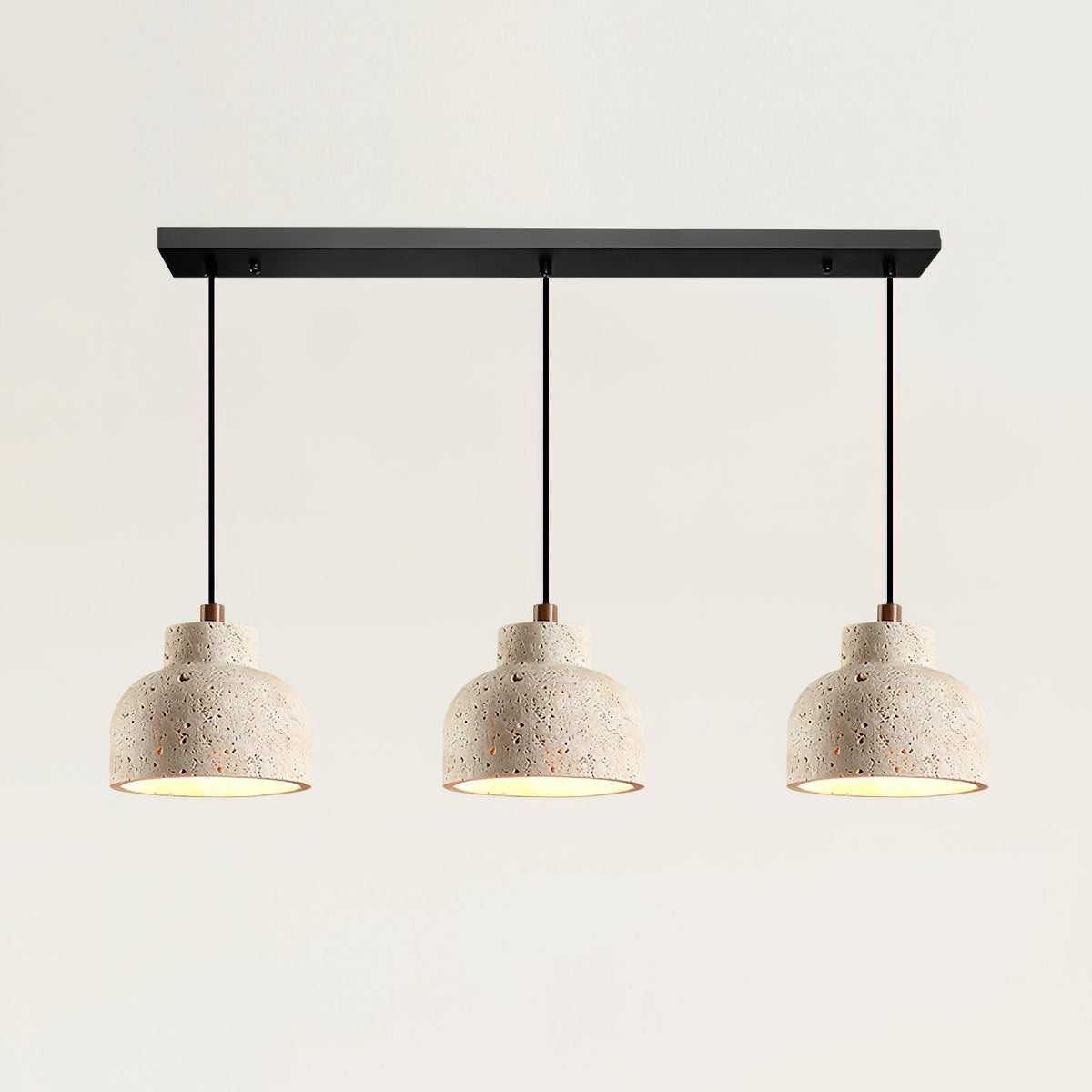Loxis kunstnerisk pendellampe i travertin — fast tilslutning, E26-fatning, 59 tommer ledning