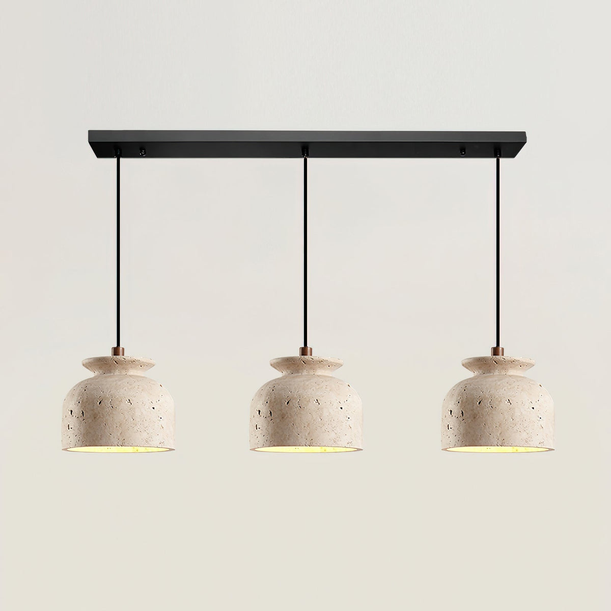 Loxis kunstnerisk pendellampe i travertin — fast tilslutning, E26-fatning, 59 tommer ledning