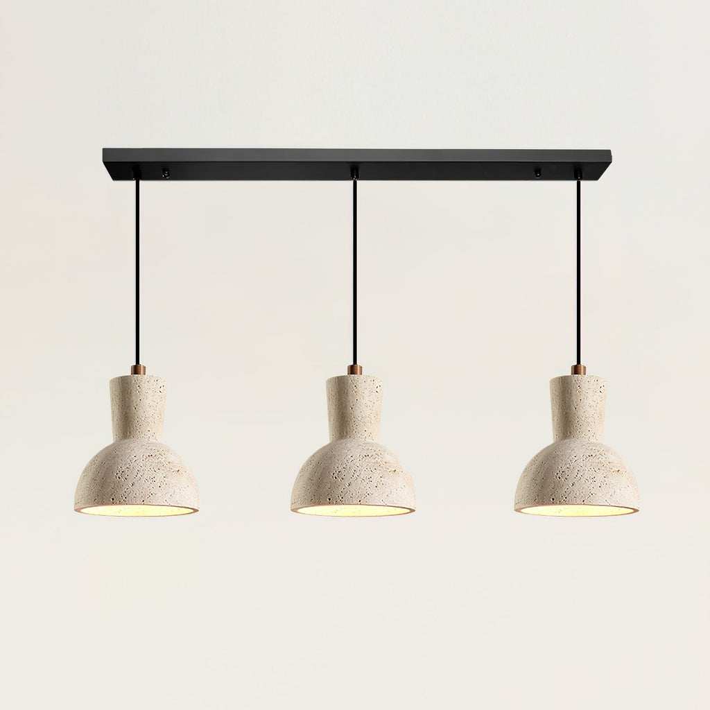 Loxis kunstnerisk pendellampe i travertin — fast tilslutning, E26-fatning, 59 tommer ledning