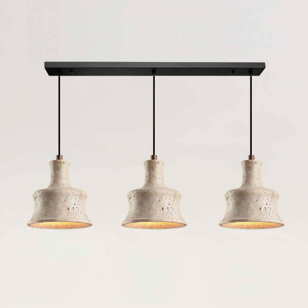 Loxis kunstnerisk pendellampe i travertin — fast tilslutning, E26-fatning, 59 tommer ledning