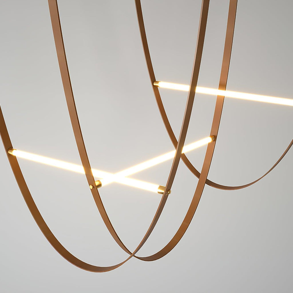 Tracer Belt Pendant Lamp — LED Silicone Diffuser, Premium Leather Belt Suspension