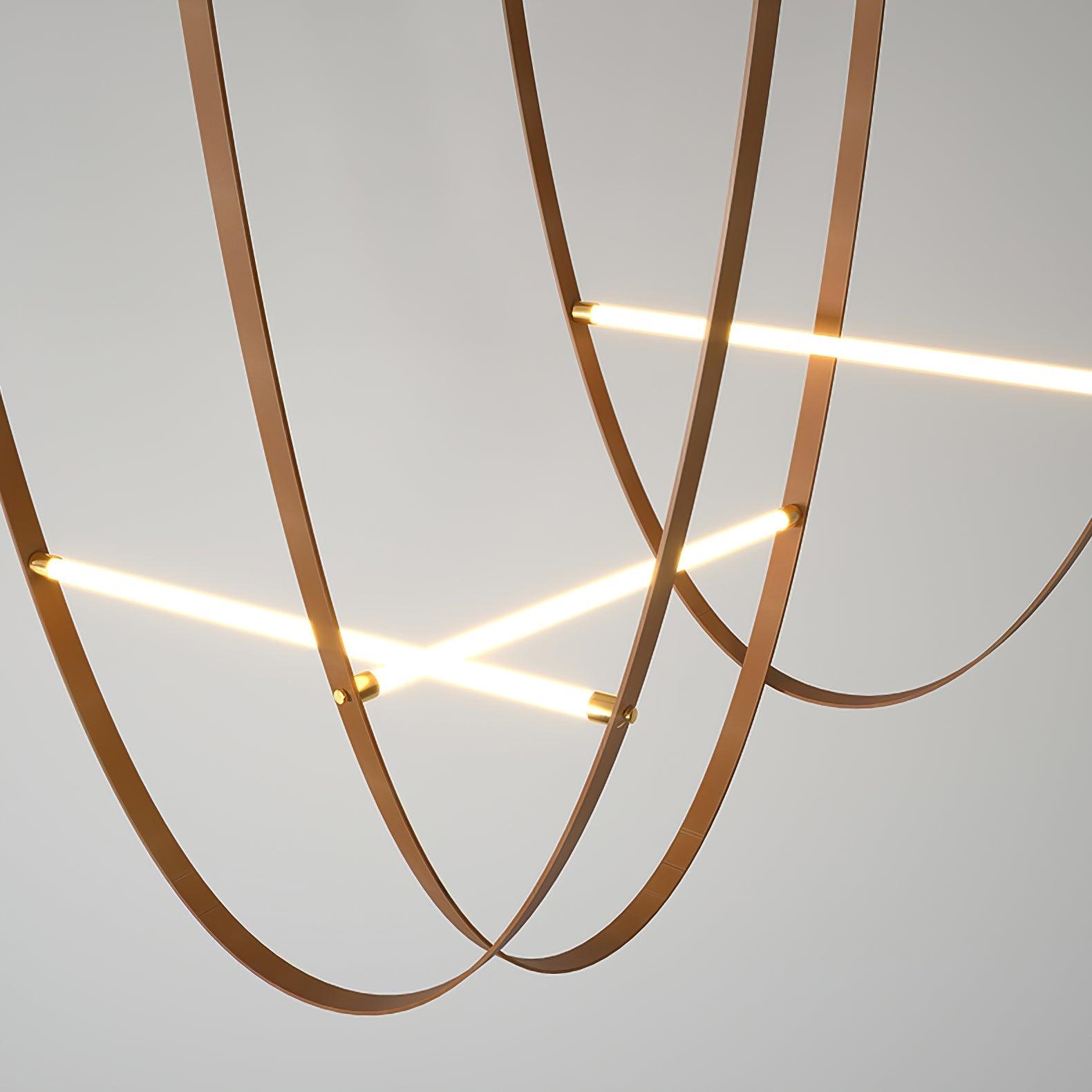 Tracer Belt Pendant Lamp — LED Silicone Diffuser, Premium Leather Belt Suspension