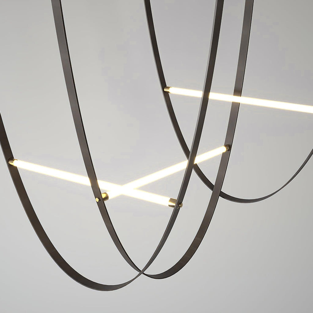 Tracer Belt Pendant Lamp — LED Silicone Diffuser, Premium Leather Belt Suspension