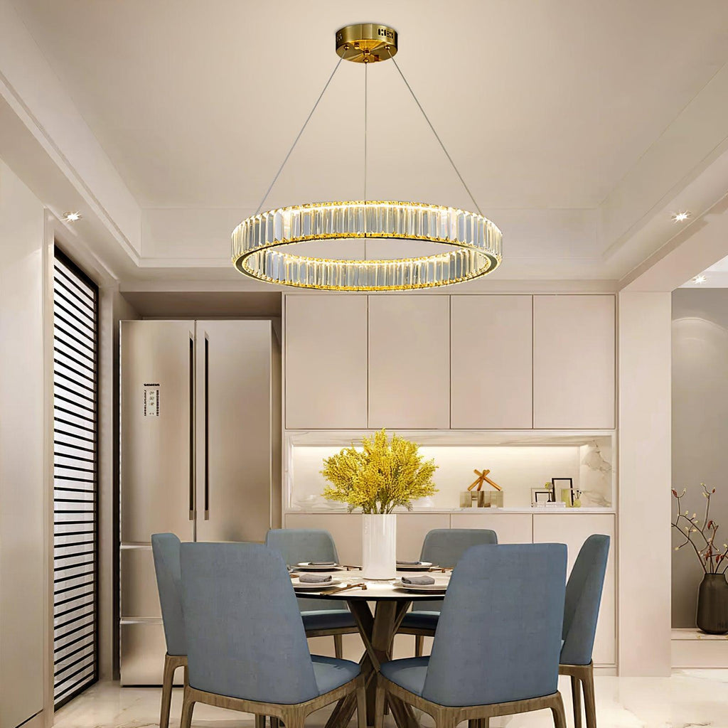 Lustra Gold Crystal Ring Chandelier