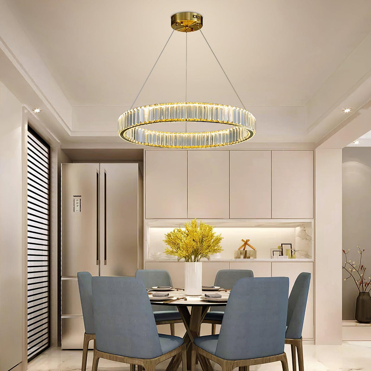 Lustra Gold Crystal Ring Chandelier