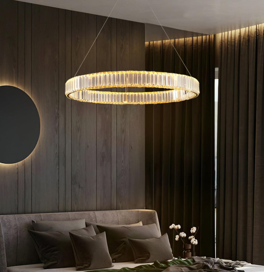 Lustra Gold Crystal Ring Chandelier