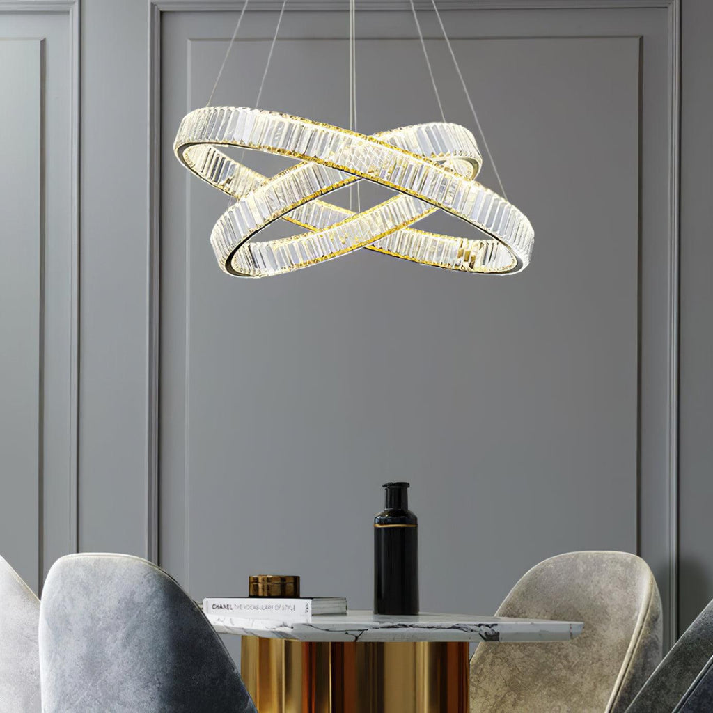Lustra Gold Crystal Ring Chandelier