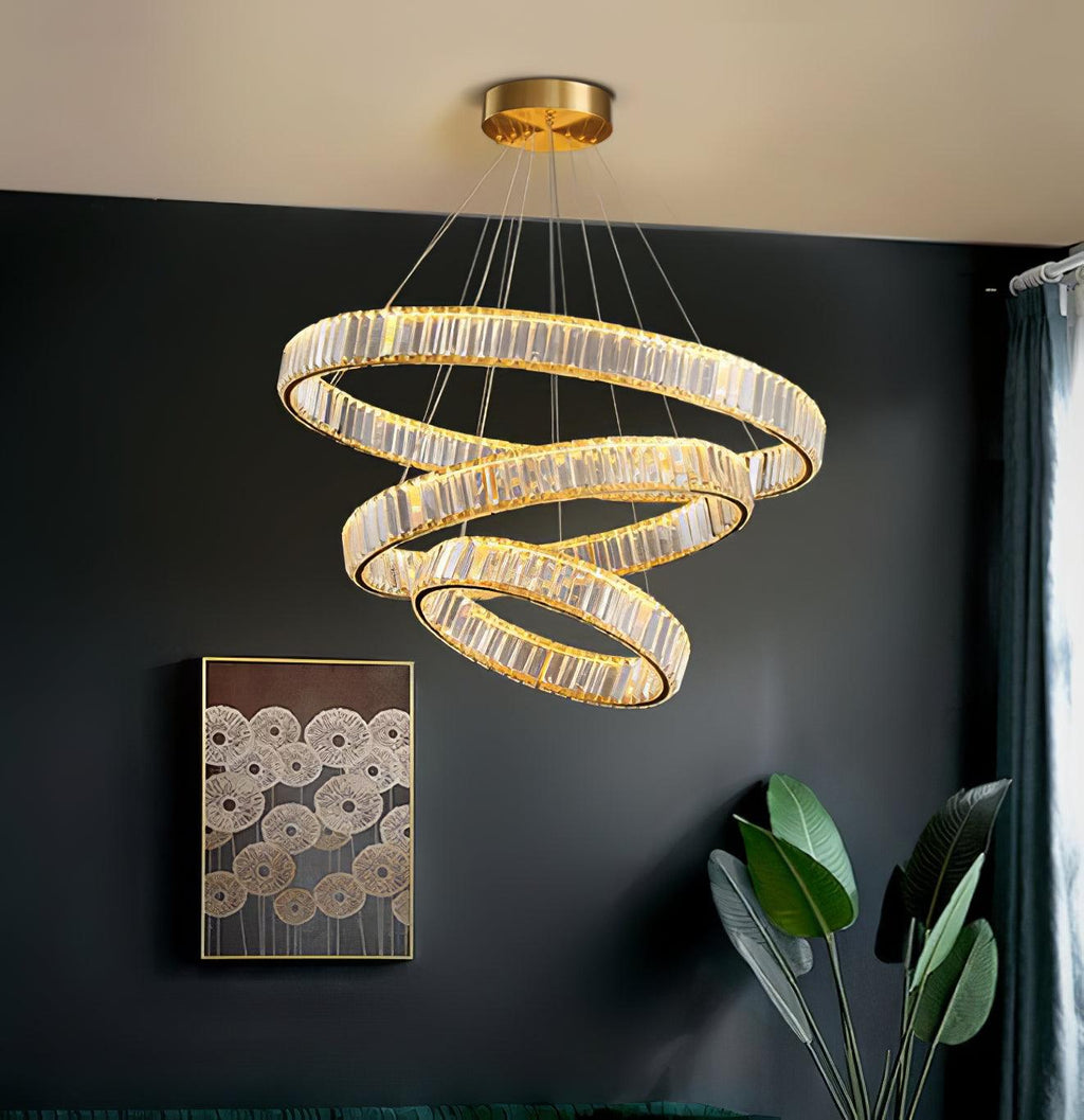 Lustra Gold Crystal Ring Chandelier