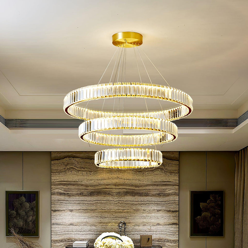Lustra Gold Crystal Ring Chandelier