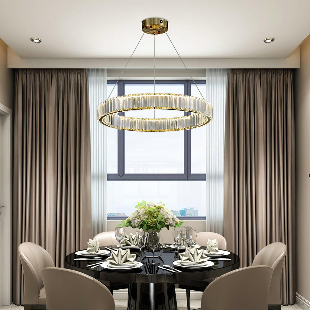 Lustra Gold Crystal Ring Chandelier