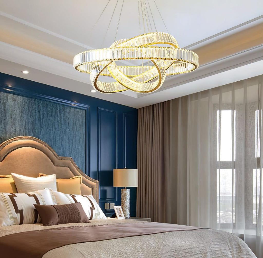 Lustra Gold Crystal Ring Chandelier