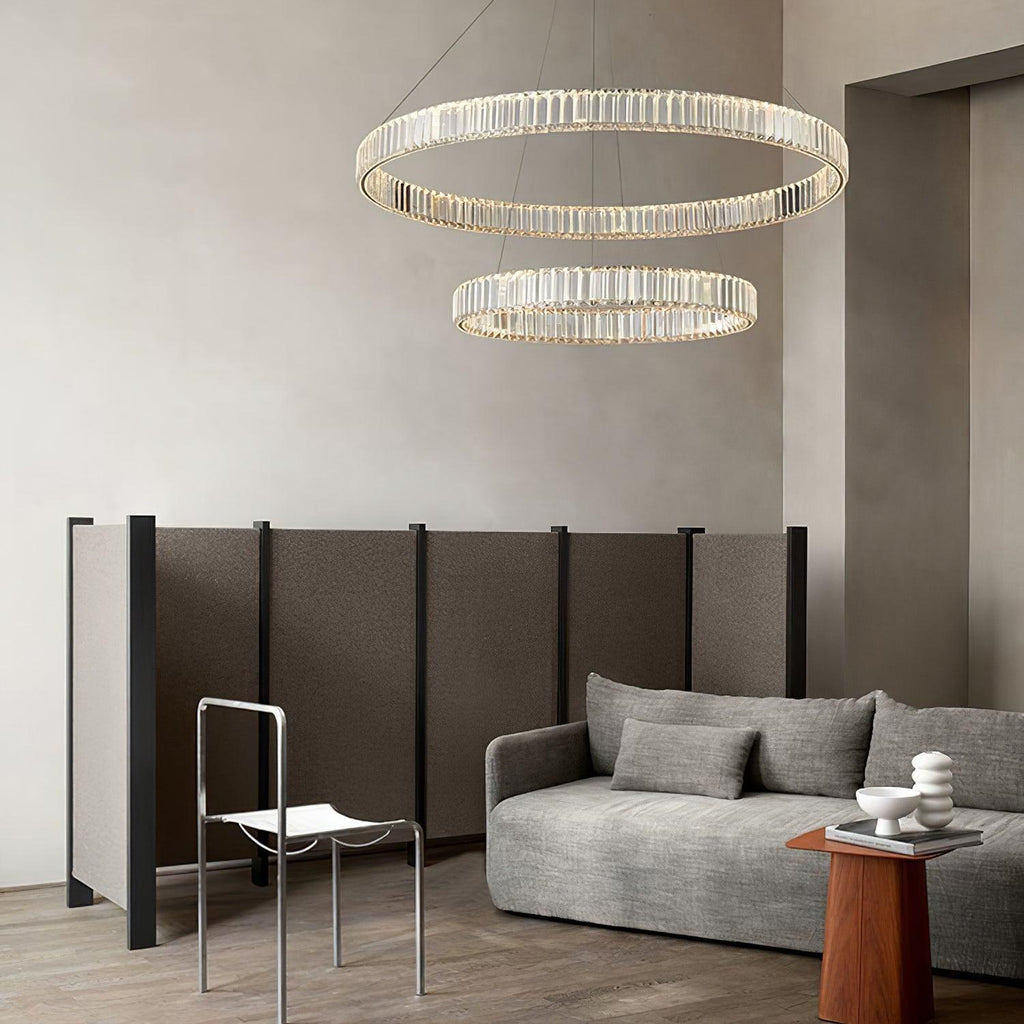 Lustra Gold Crystal Ring Chandelier