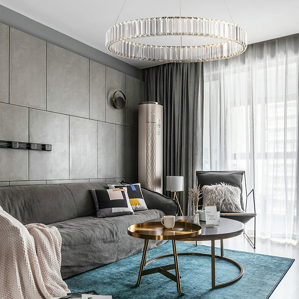 Lustra Gold Crystal Ring Chandelier