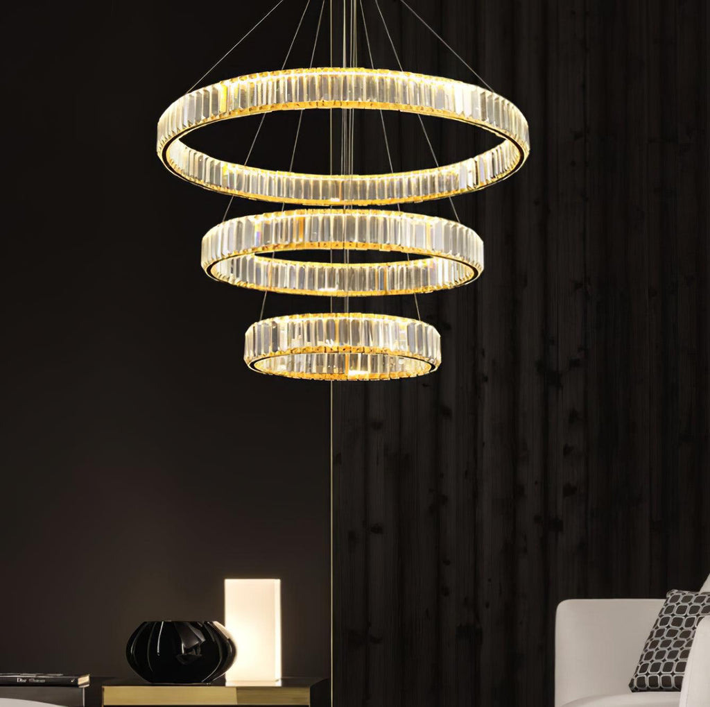 Lustra Gold Crystal Ring Chandelier