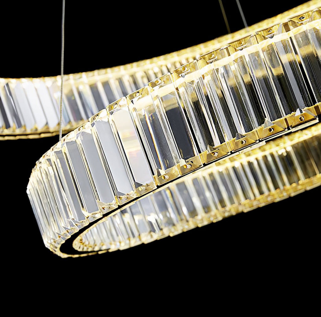 Lustra Gold Crystal Ring Chandelier