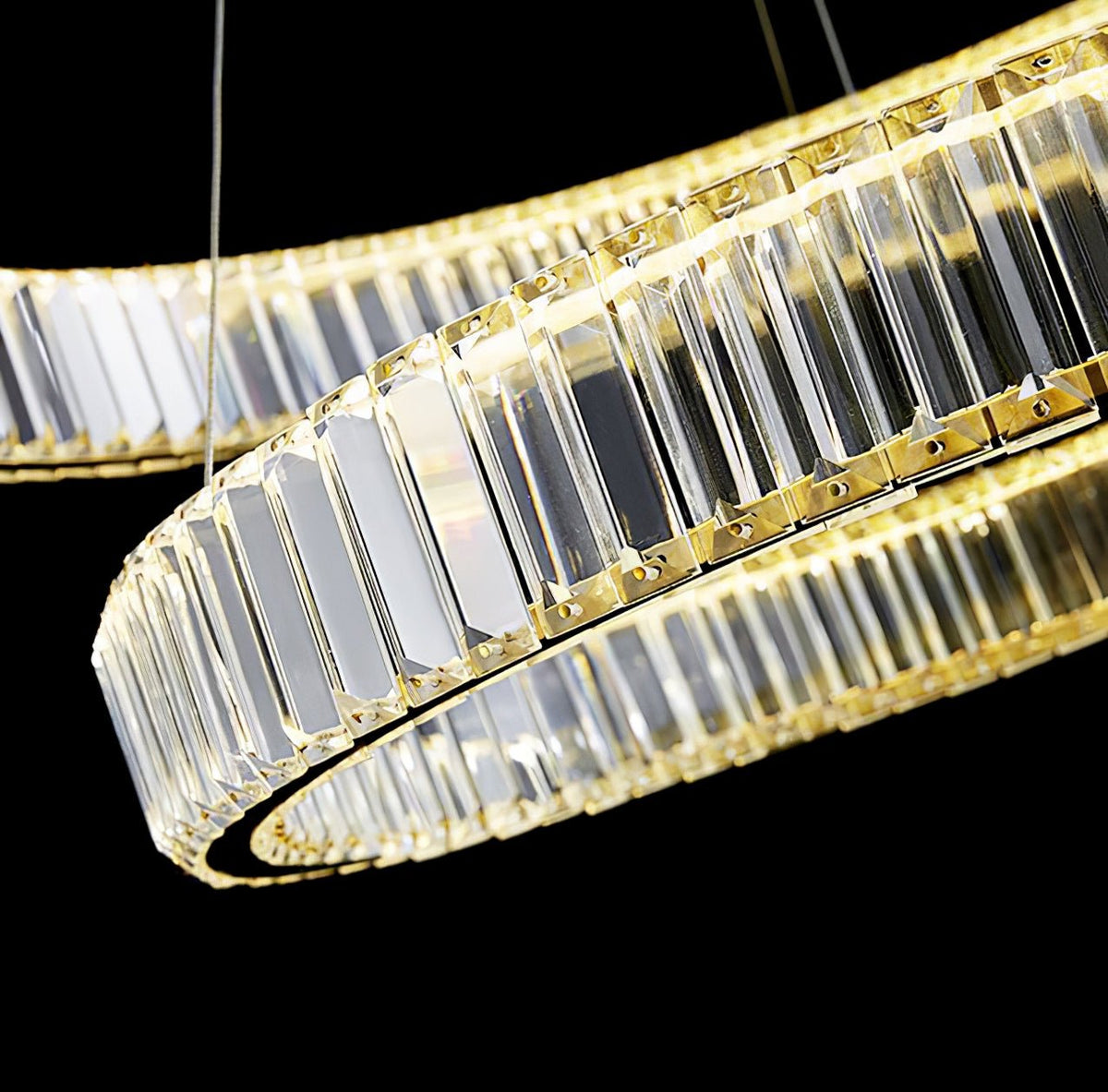 Lustra Gold Crystal Ring Chandelier