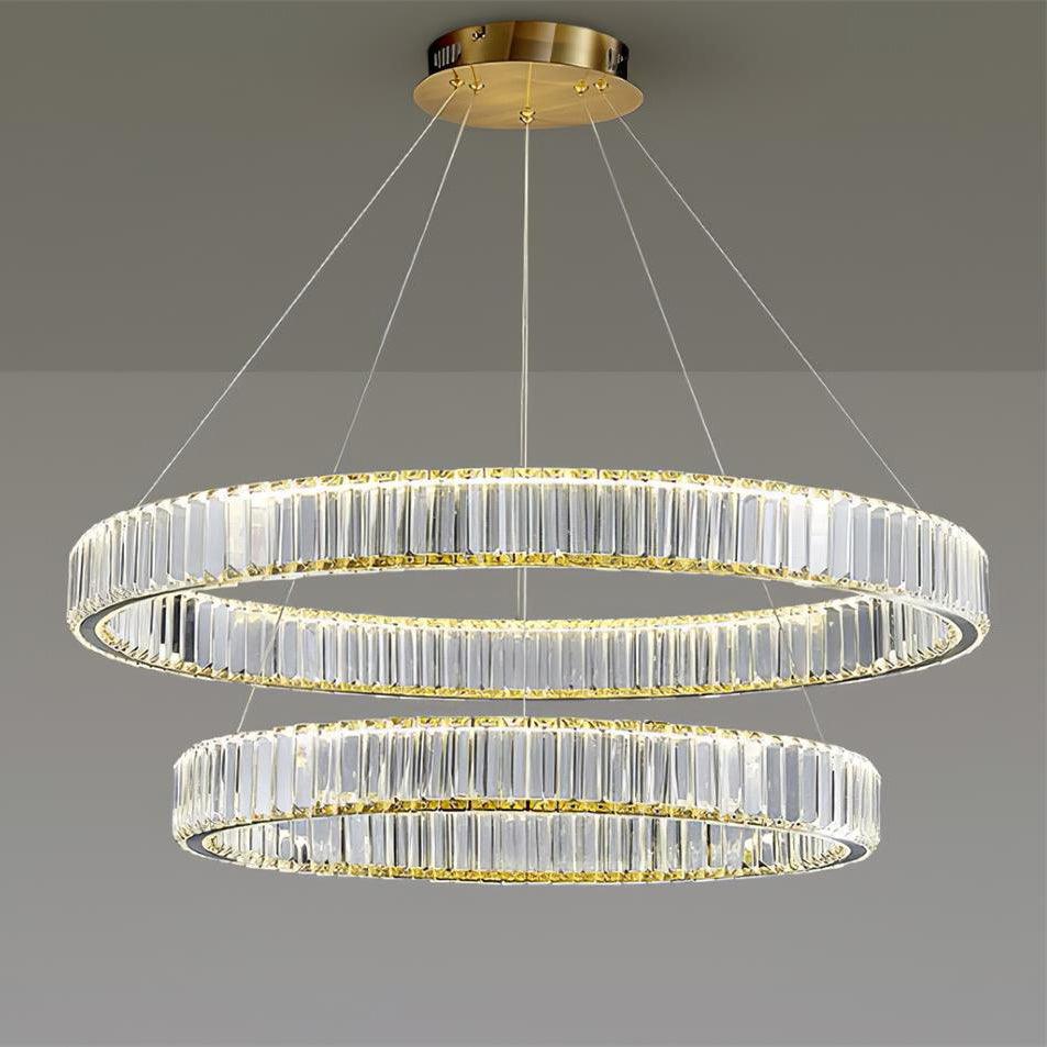 Lustra Gold Crystal Ring Chandelier