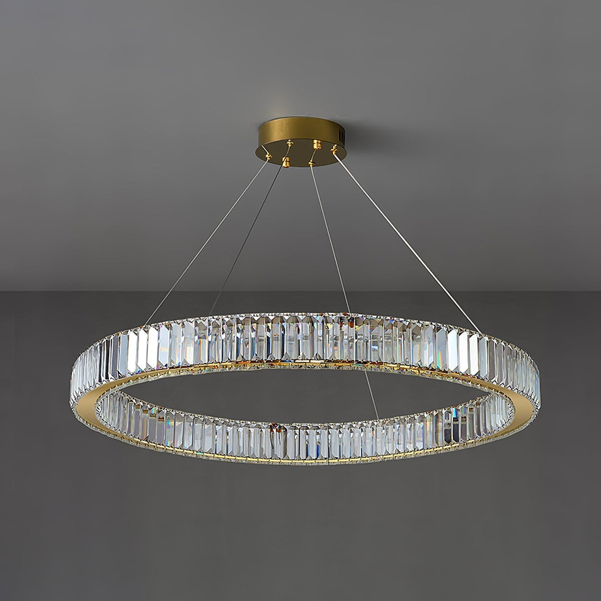 Lustra Gold Crystal Ring Chandelier