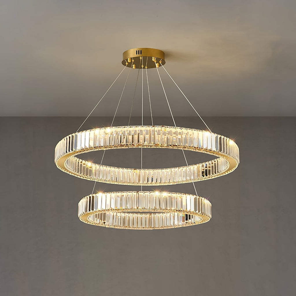 Lustra Gold Crystal Ring Chandelier