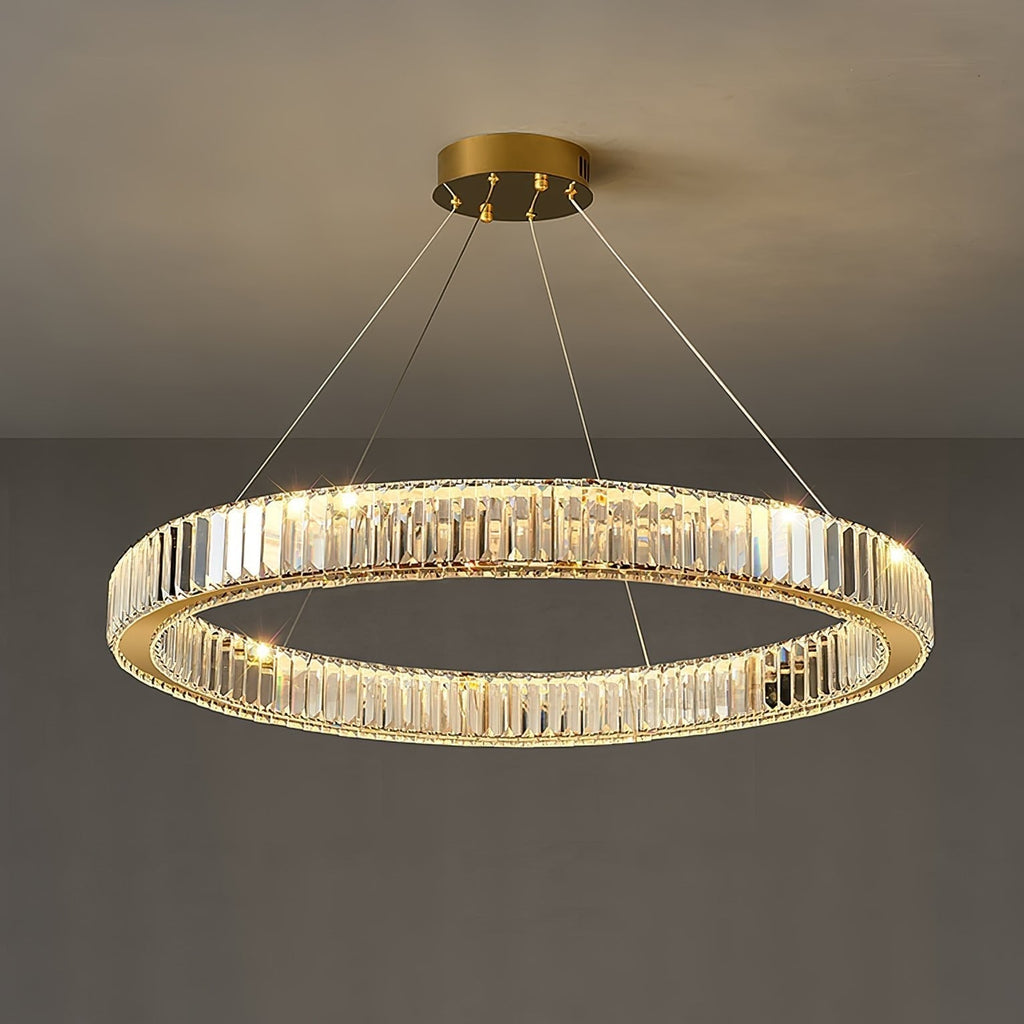 Lustra Gold Crystal Ring Chandelier