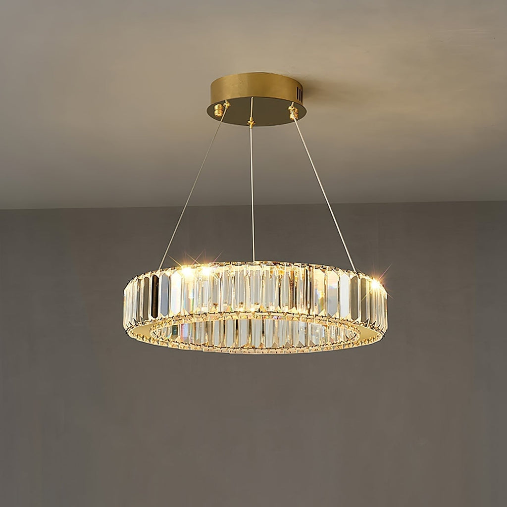 Lustra Gold Crystal Ring Chandelier