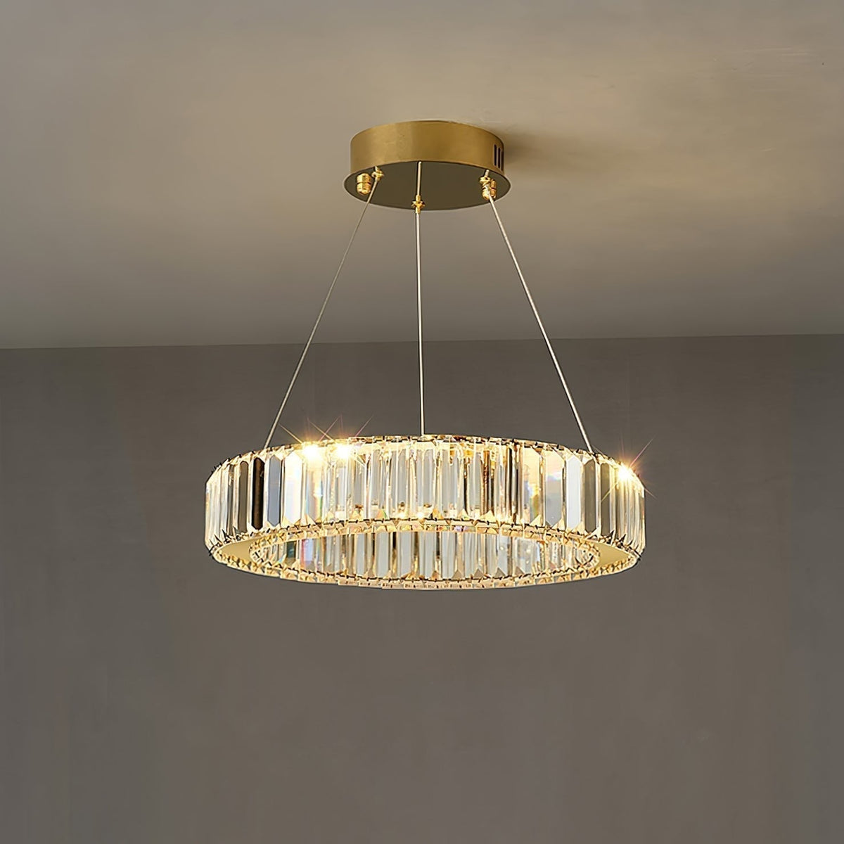 Lustra Gold Crystal Ring Chandelier
