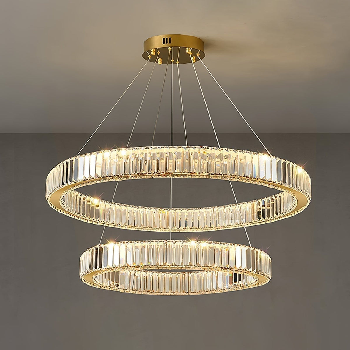 Lustra Gold Crystal Ring Chandelier