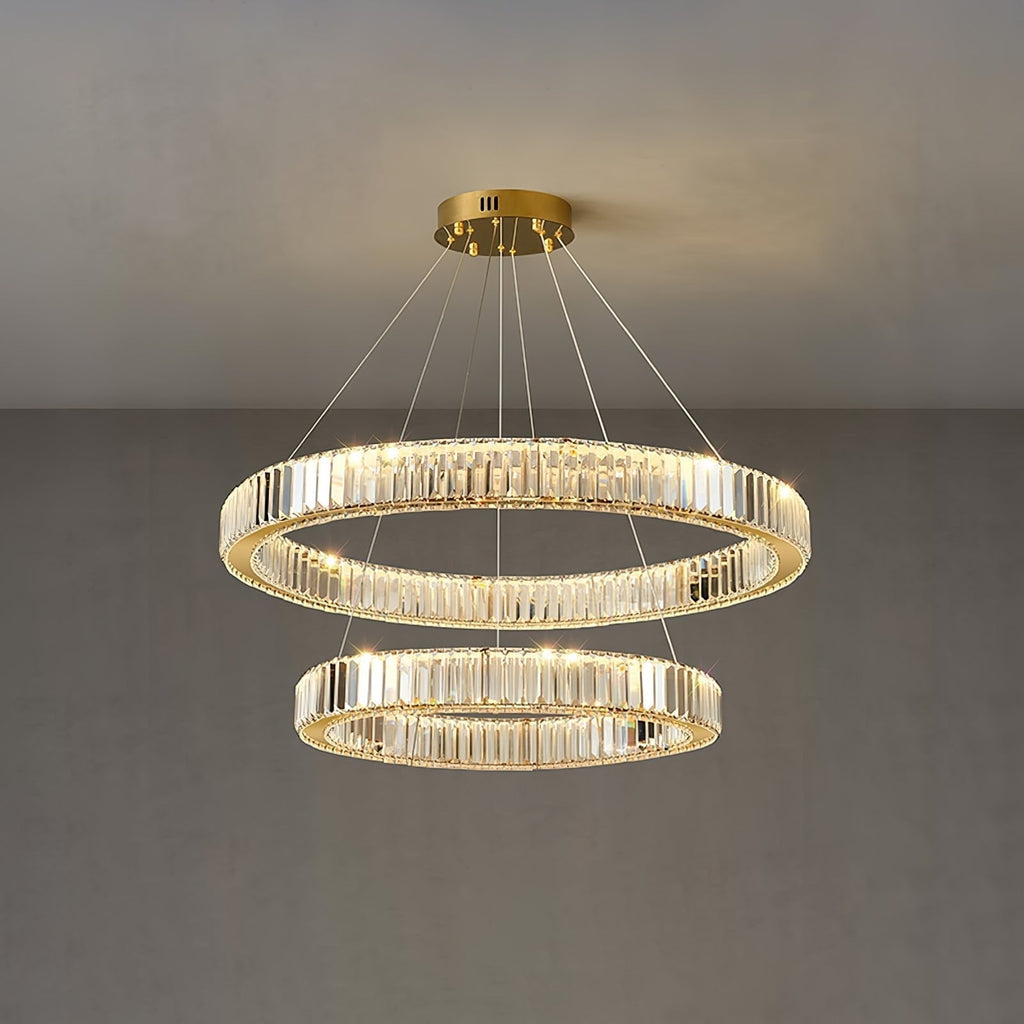 Lustra Gold Crystal Ring Chandelier