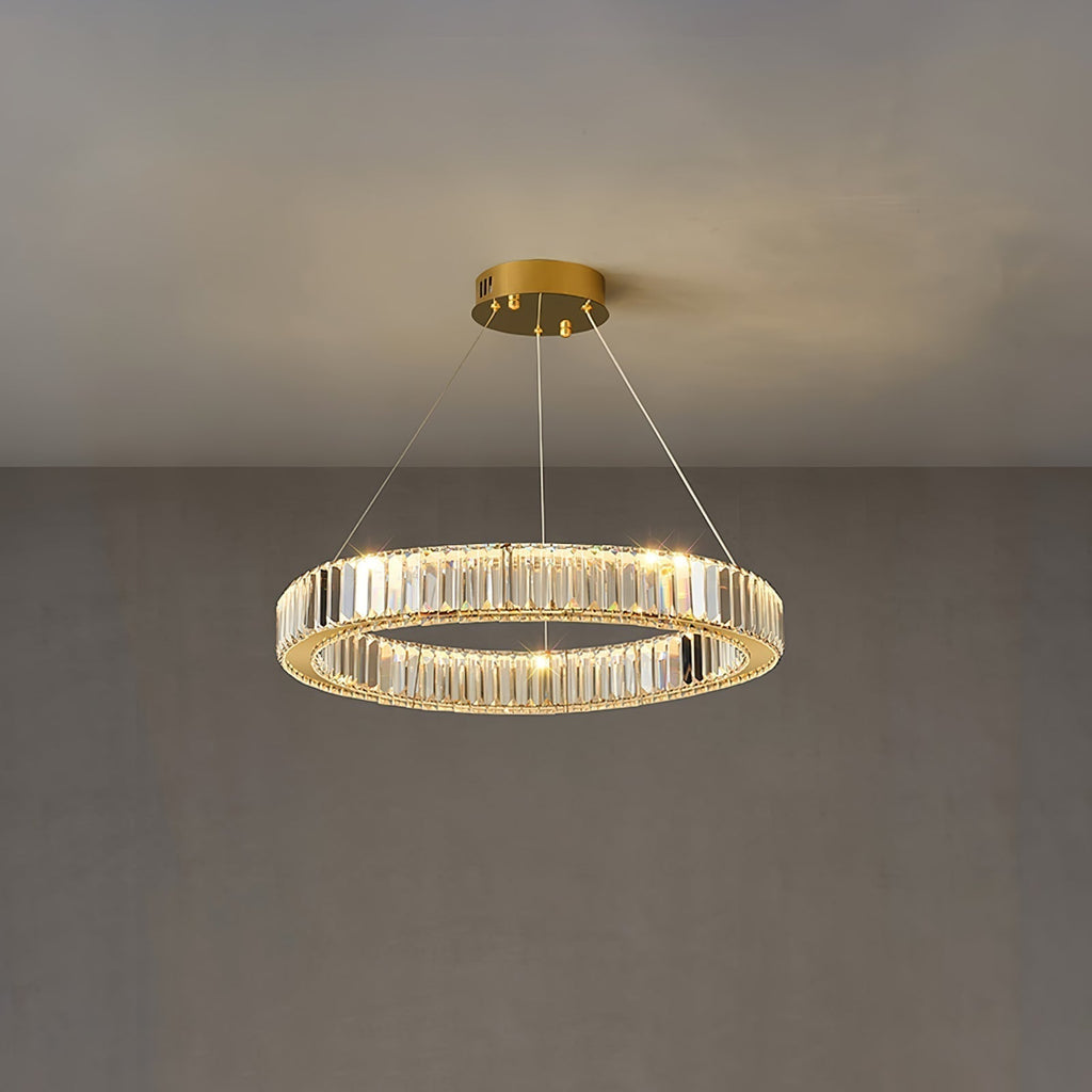 Lustra Gold Crystal Ring Chandelier
