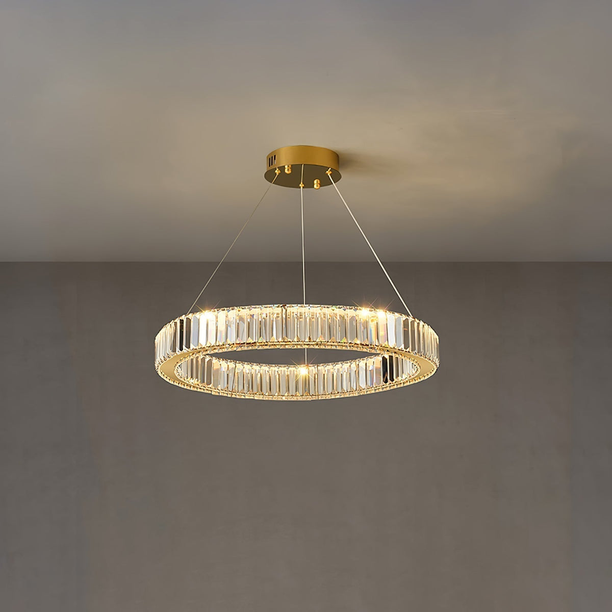 Lustra Gold Crystal Ring Chandelier