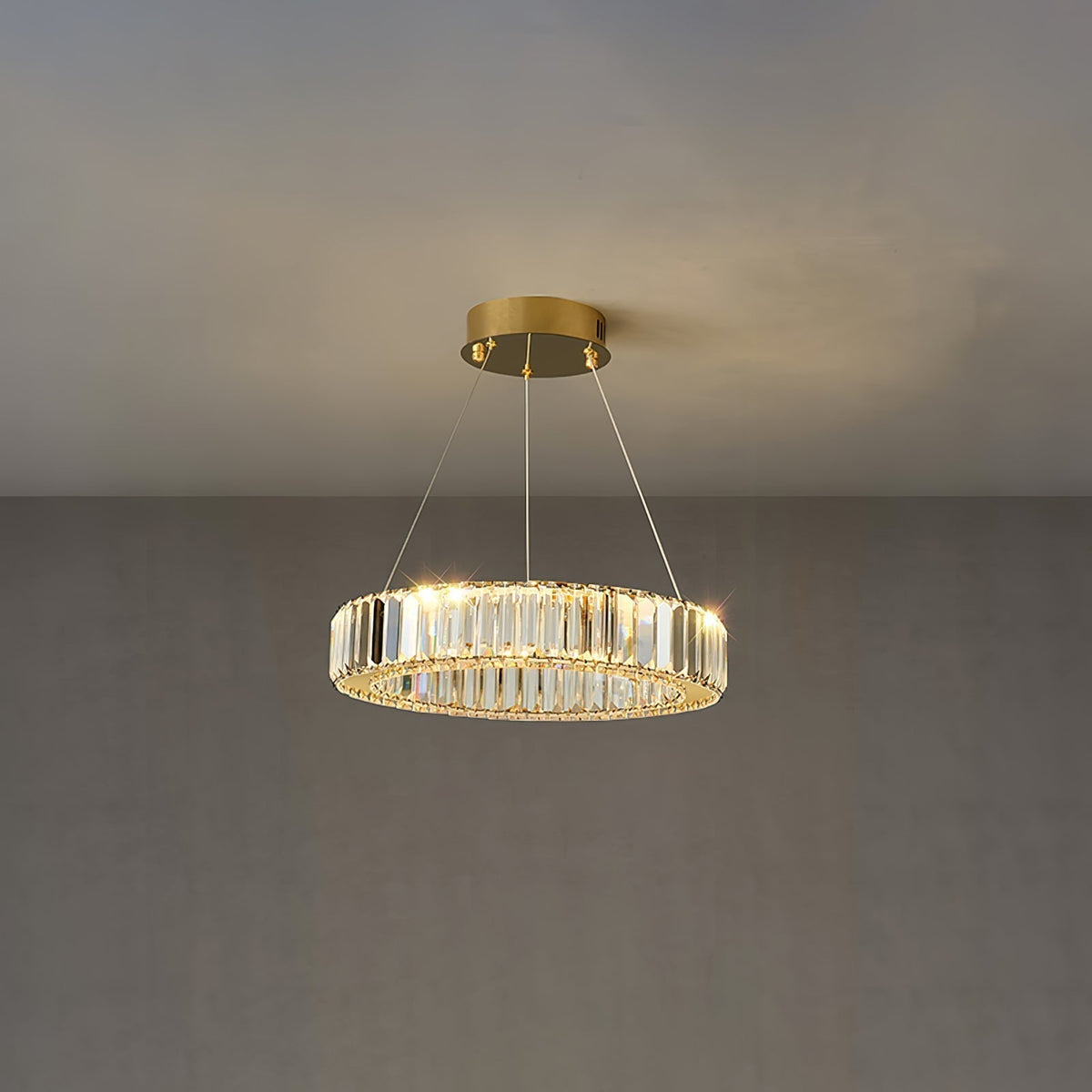 Lustra Gold Crystal Ring Chandelier
