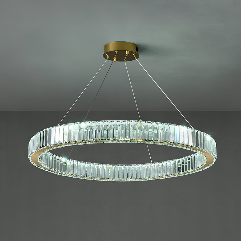 Lustra Gold Crystal Ring Chandelier