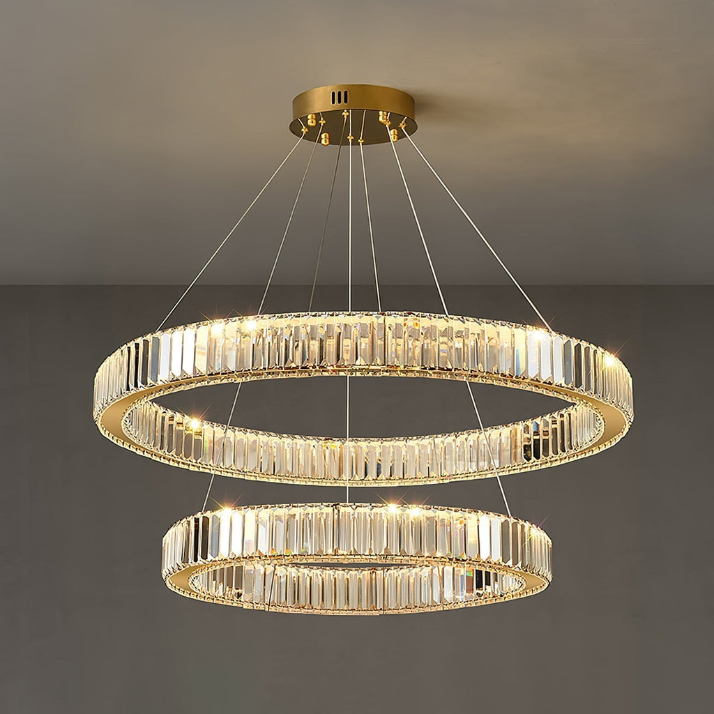 Lustra Gold Crystal Ring Chandelier