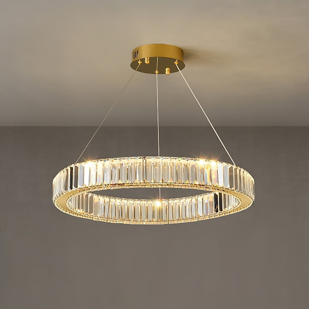 Lustra Gold Crystal Ring Chandelier