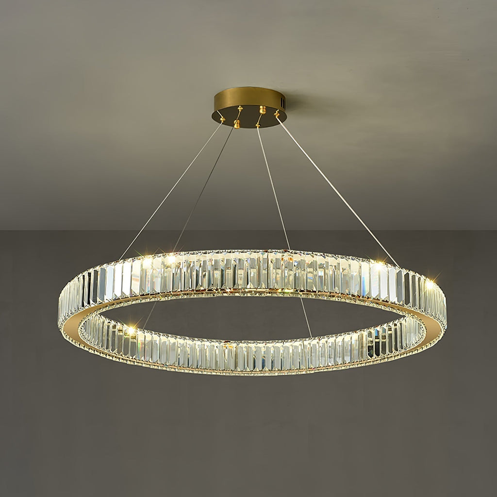 Lustra Gold Crystal Ring Chandelier