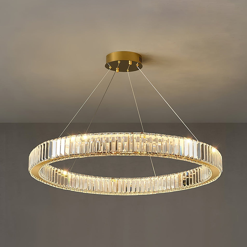 Lustra Gold Crystal Ring Chandelier