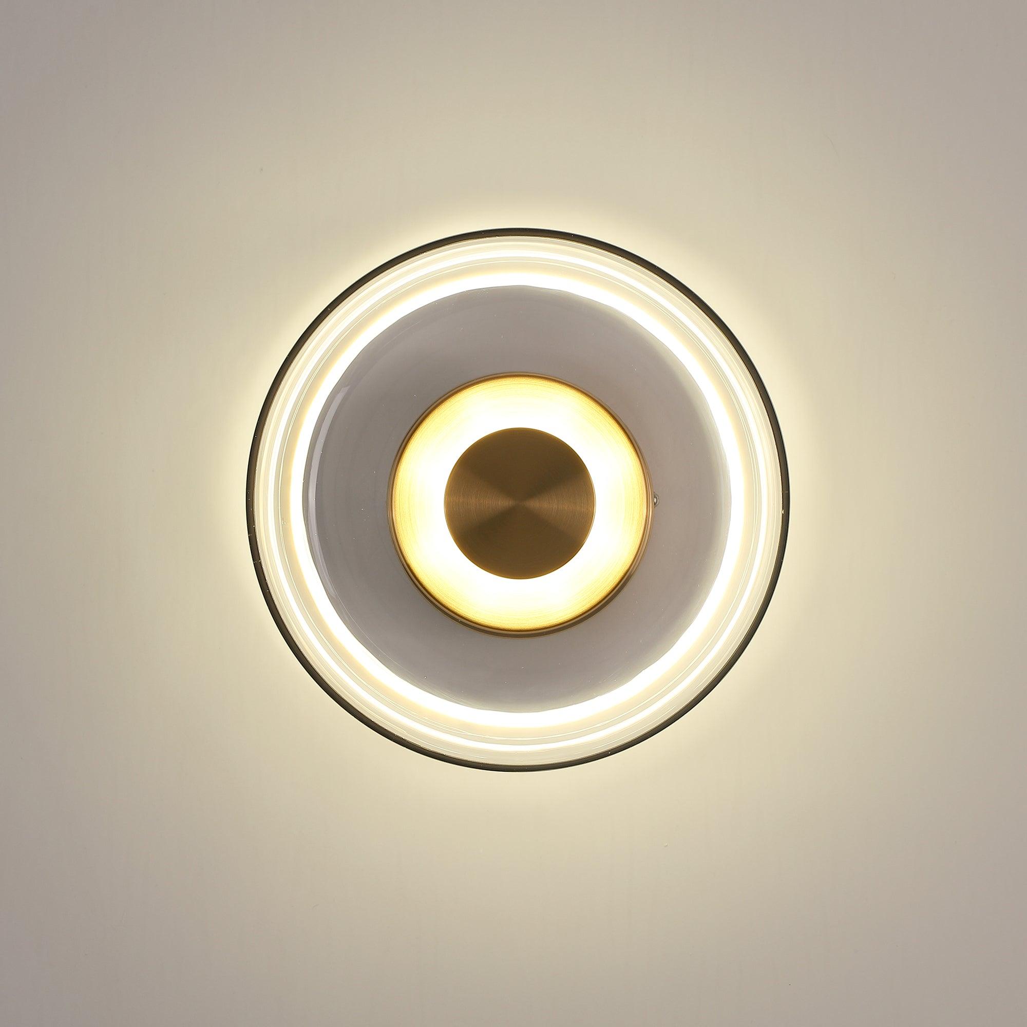 Glimmera rund væglampe — 9″ diameter, slankt design