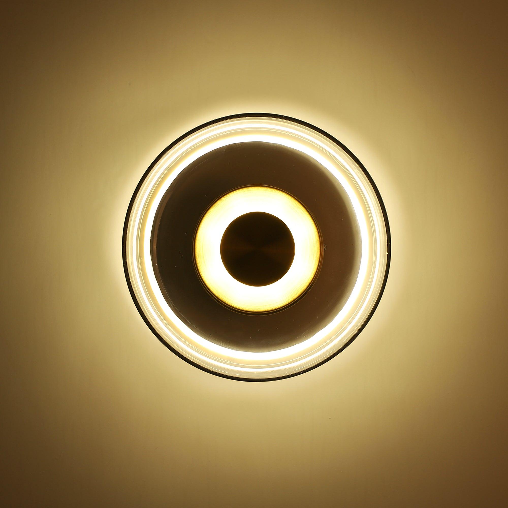 Glimmera rund væglampe — 9″ diameter, slankt design