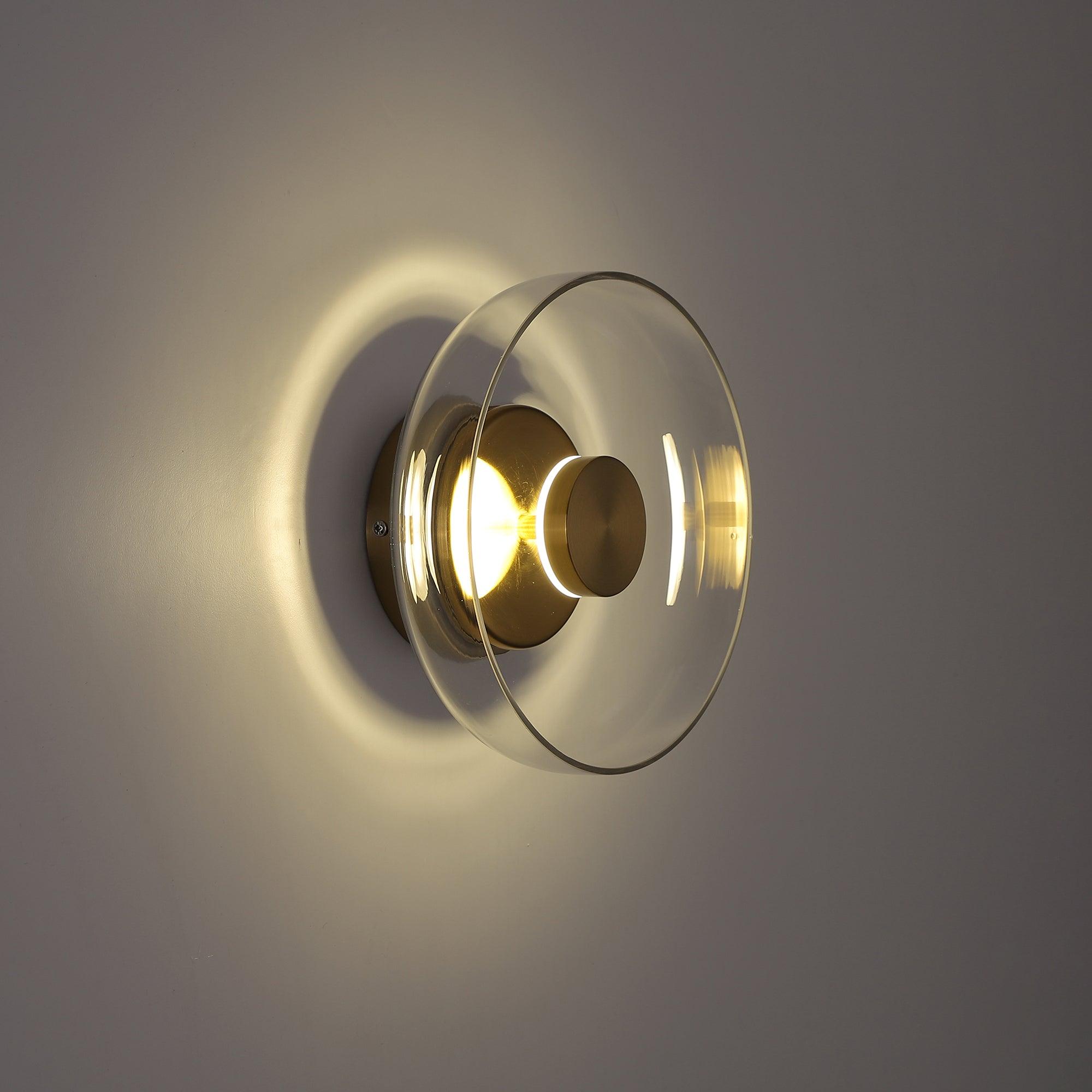 Glimmera rund væglampe — 9″ diameter, slankt design