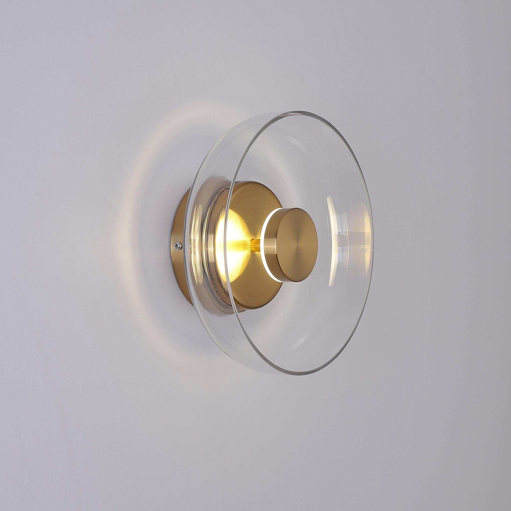 Glimmera rund væglampe — 9″ diameter, slankt design