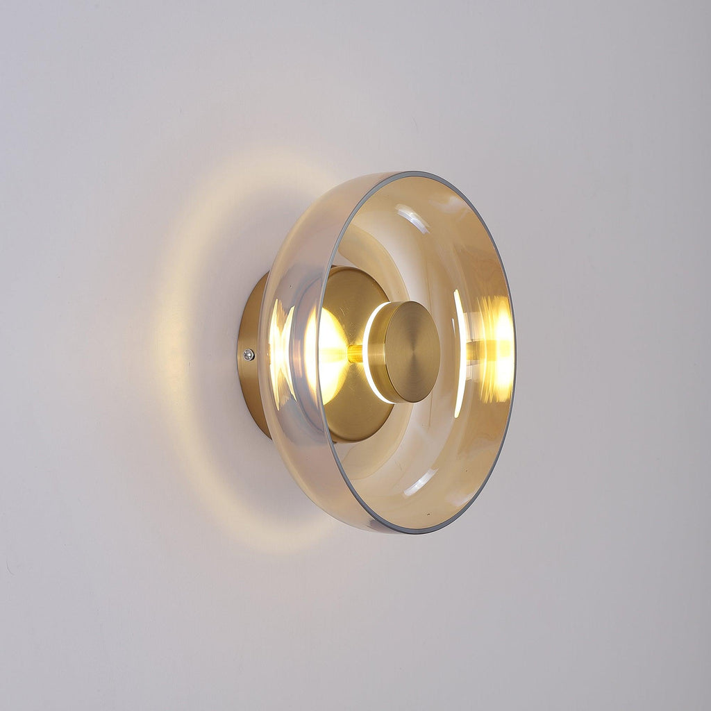 Glimmera rund væglampe — 9″ diameter, slankt design