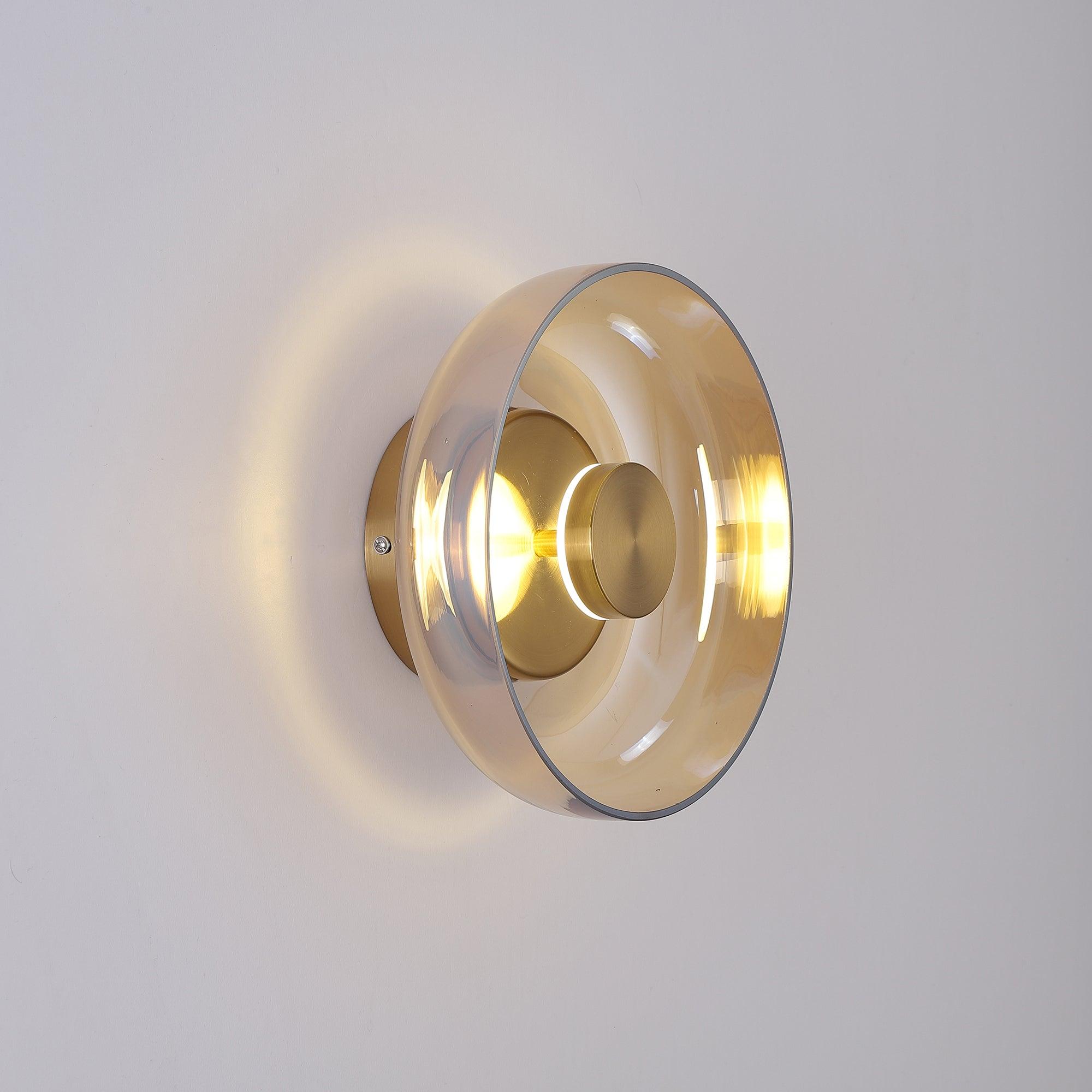 Glimmera rund væglampe — 9″ diameter, slankt design