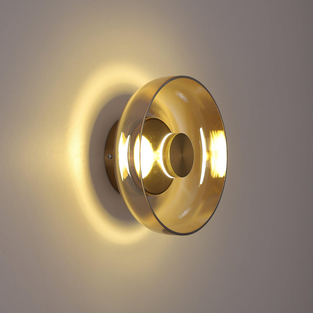 Glimmera rund væglampe — 9″ diameter, slankt design