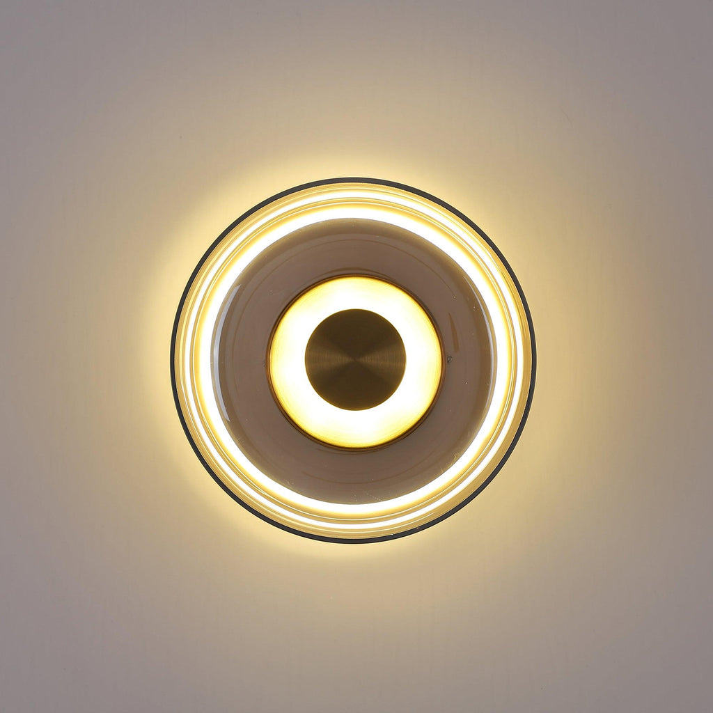 Glimmera rund væglampe — 9″ diameter, slankt design