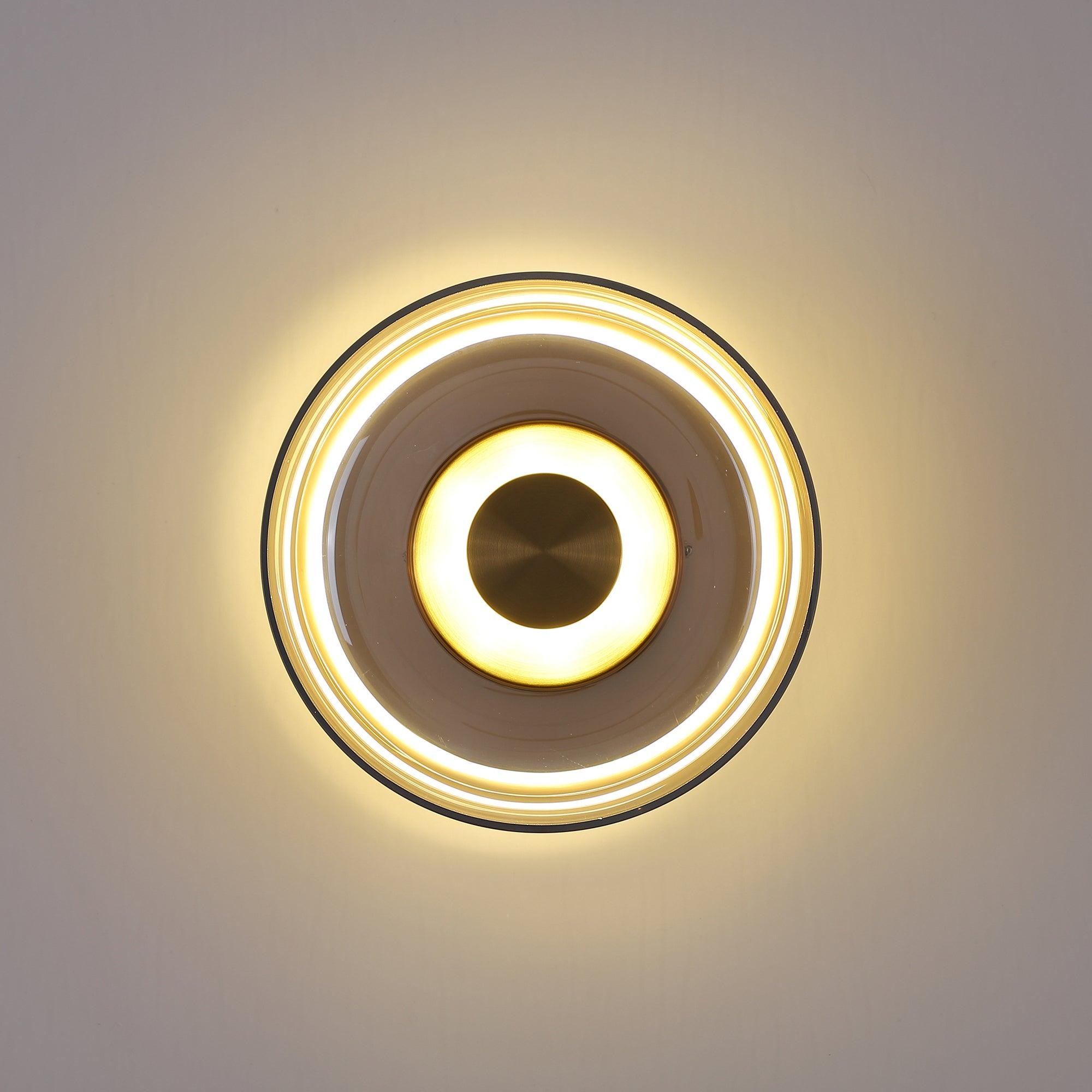 Glimmera rund væglampe — 9″ diameter, slankt design