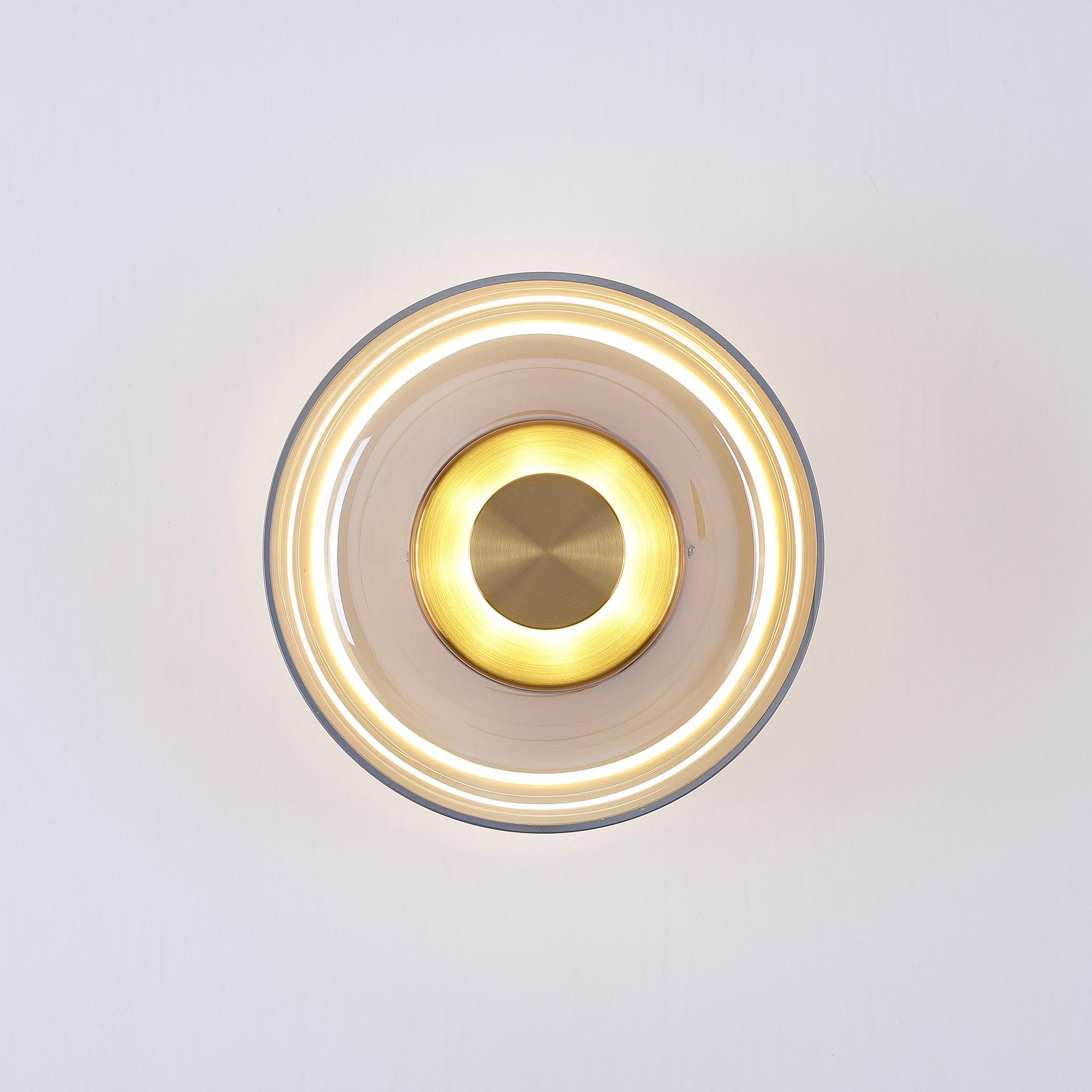 Glimmera rund væglampe — 9″ diameter, slankt design