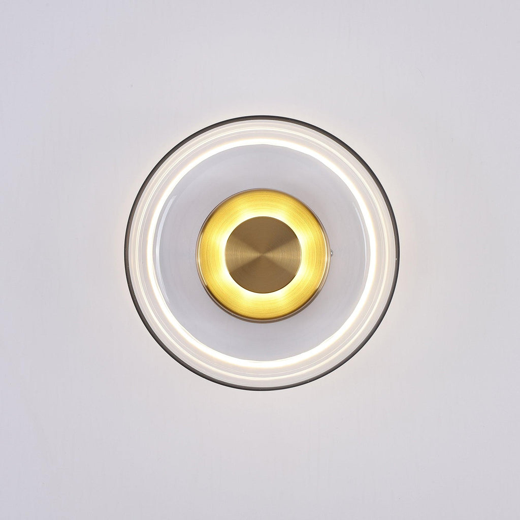 Glimmera rund væglampe — 9″ diameter, slankt design